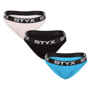 3PACK dámské kalhotky Styx sportovní guma vícebarevné (3IK96019) M