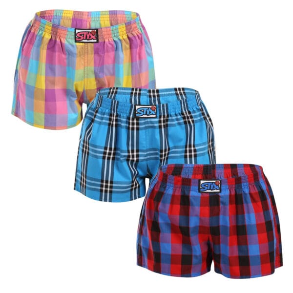 3PACK dámské trenky Styx klasická guma vícebarevné (3K102730) S