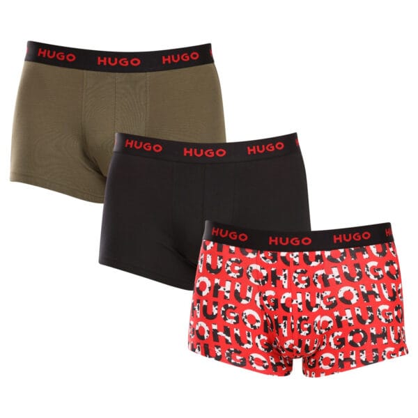 3PACK pánské boxerky HUGO vícebarevné (50480170 306) XL