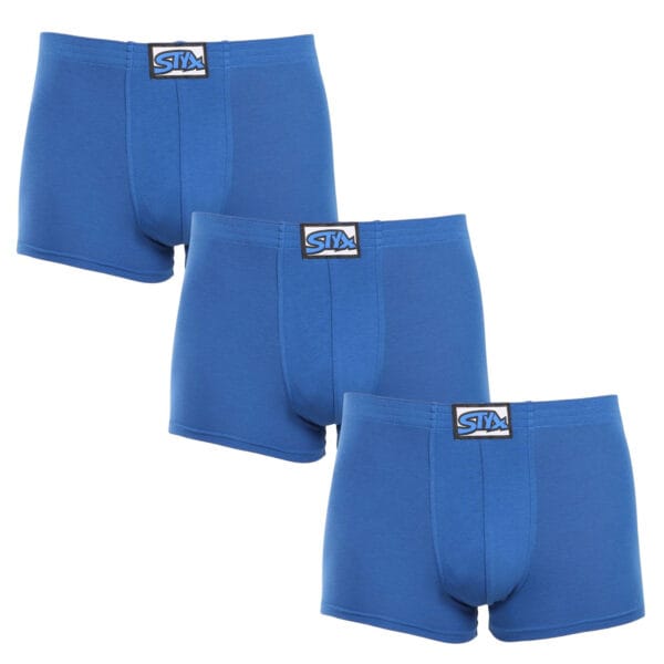 3PACK pánské boxerky Styx klasická guma modré (3Q1167) M