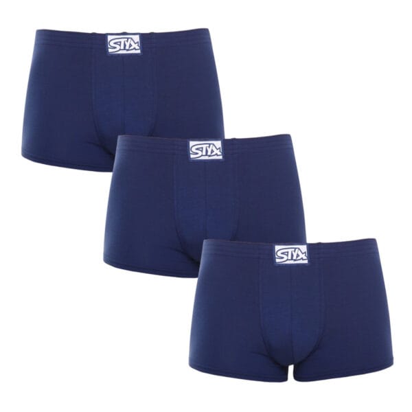 3PACK pánské boxerky Styx klasická guma tmavě modré (3Q0968) XL