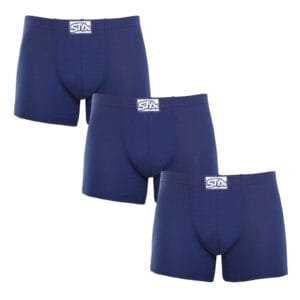3PACK pánské boxerky Styx long klasická guma tmavě modré (3F0968) M