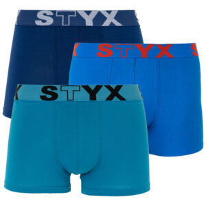 3PACK pánské boxerky Styx sportovní guma modré (G9676869) XXL