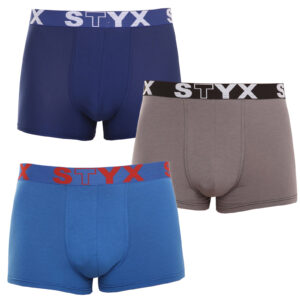 3PACK pánské boxerky Styx sportovní guma vícebarevné (G9676863) L