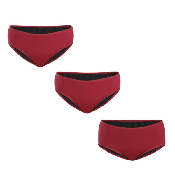 3PACK Menstruační kalhotky Meracus Burgundy pro silnou menstruaci (MEMS107) XS