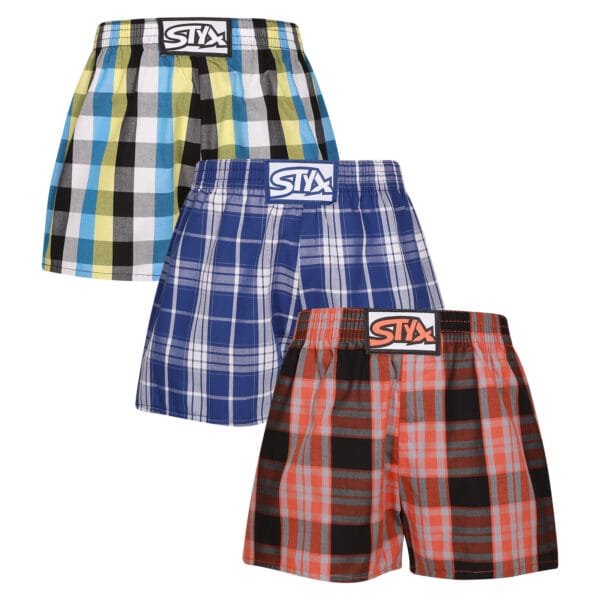 3PACK dětské trenky Styx klasická guma vícebarevné (3J102426) 4-5 let