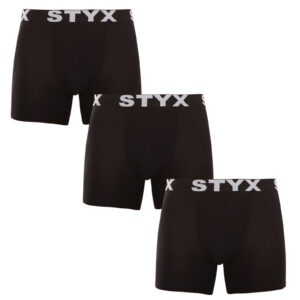 3PACK pánské boxerky Styx long sportovní guma černé (3U960) M