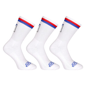 3PACK ponožky Styx vysoké bílé trikolóra (3HV10111) L