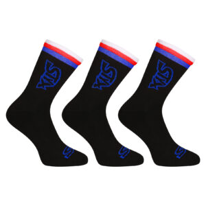 3PACK ponožky Styx vysoké černé trikolóra (3HV09000) L