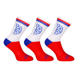 3PACK ponožky Styx vysoké červené trikolóra (3HV10444) L