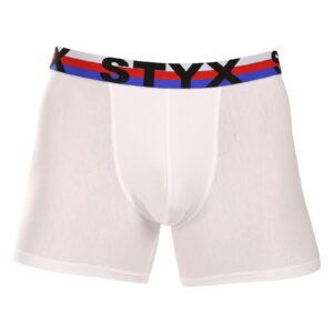 Pánské boxerky Styx long sportovní guma bílé trikolóra (U2061) L