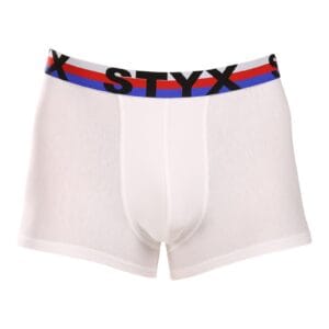 Pánské boxerky Styx sportovní guma bílé trikolóra (G2061) L