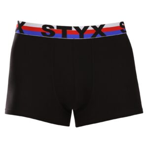 Pánské boxerky Styx sportovní guma černé trikolóra (G1960) S