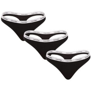 3PACK dámská tanga Calvin Klein černé (QD5209E-UB1) 3XL
