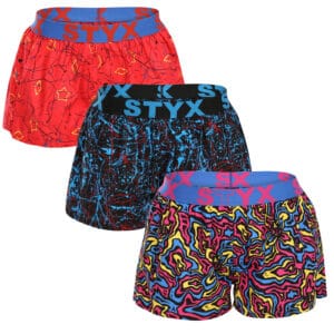 3PACK dámské trenky Styx art sportovní guma vícebarevné (3T13603) S