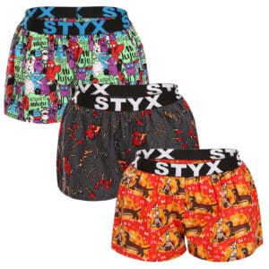 3PACK dámské trenky Styx art sportovní guma vícebarevné (3T15245) S