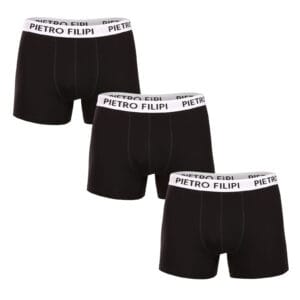 3PACK pánské boxerky Pietro Filipi černé (3BCL003) L