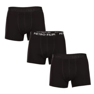 3PACK pánské boxerky Pietro Filipi černé (3BCL005) L