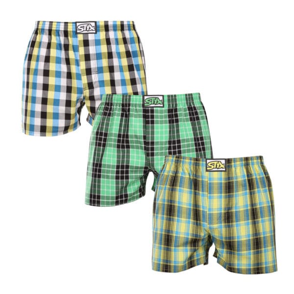 3PACK pánské trenky Styx klasická guma vícebarevné (3A102129) XXL