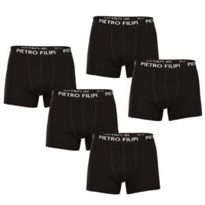 5PACK pánské boxerky Pietro Filipi černé (5BCL002) 5XL