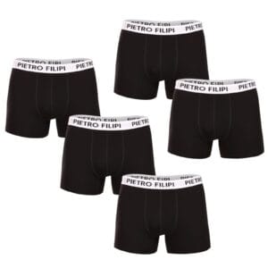 5PACK pánské boxerky Pietro Filipi černé (5BCL003) 5XL
