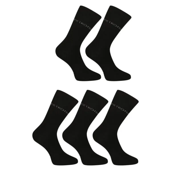 5PACK ponožky Pietro Filipi vysoké bambusové černé (5PBV001) L