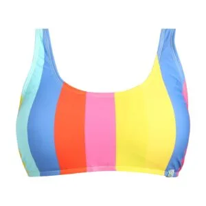 Veselá dámská sportovní plavková podprsenka Dedoles Letní pásky (D-F-SCL-S-BLT-C-1584) S