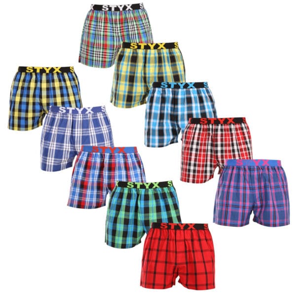 10PACK pánské trenky Styx sportovní guma vícebarevné (10B103140) L