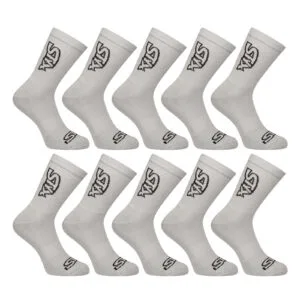 10PACK ponožky Styx vysoké šedé (10HV1062) S