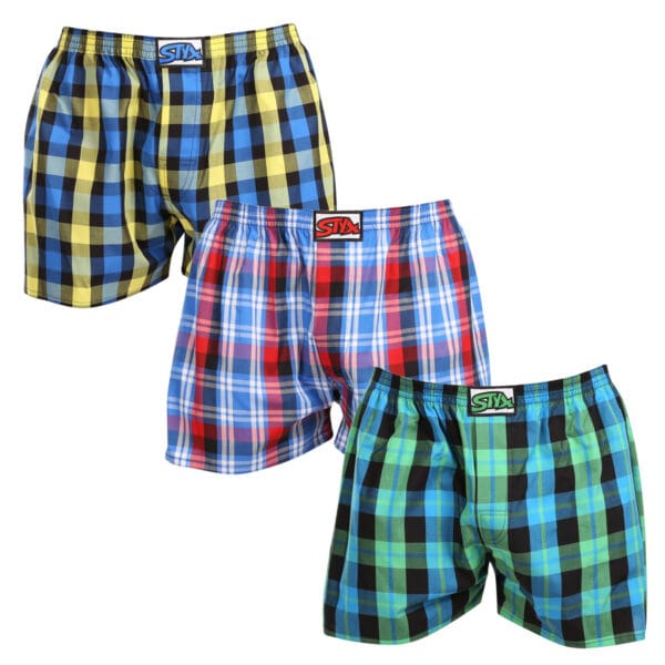 3PACK pánské trenky Styx klasická guma vícebarevné (3A103789) S