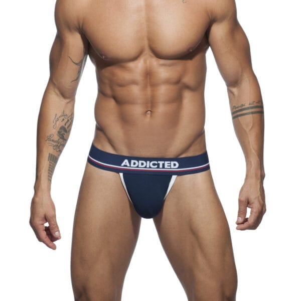 Pánská tanga Addicted modrá push up (AD711-09) S