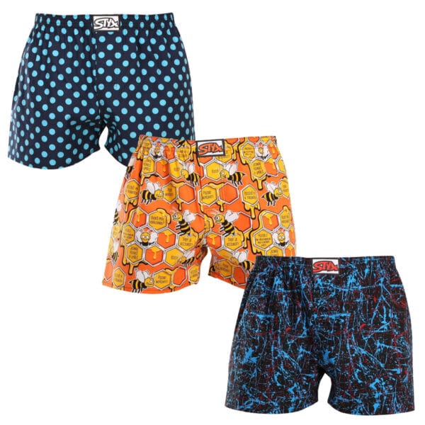 3PACK pánské trenky Styx art klasická guma nadrozměr vícebarevné (3E16134) 5XL