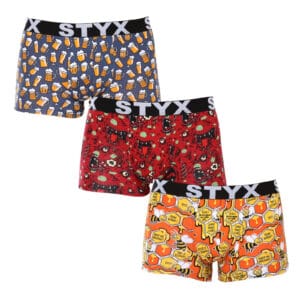 3PACK pánské boxerky Styx art sportovní guma vícebarevné (3G13714) M