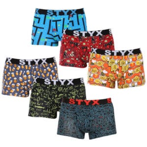 6PACK pánské boxerky Styx art sportovní guma vícebarevné (6G12697124/2) M