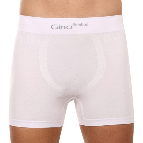 Pánské boxerky Gino bezešvé bambusové bílé (54004) XL