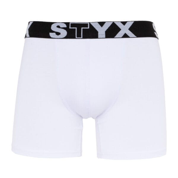 Pánské boxerky Styx long sportovní guma bílé (U1061) L