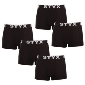 5PACK pánské boxerky Styx sportovní guma černé (5G960) XXL