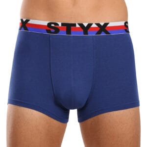 Pánské boxerky Styx sportovní guma tmavě modré trikolóra (G1968) XL