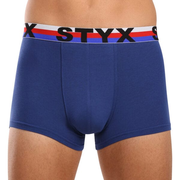 Pánské boxerky Styx sportovní guma tmavě modré trikolóra (G1968) M