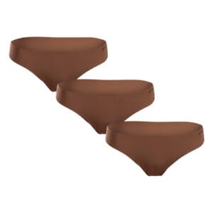 3PACK dámská tanga Under Armour hnědá (1383893 625) XL