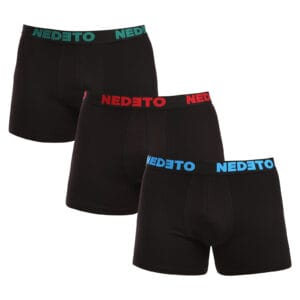 3PACK pánské boxerky Nedeto černé (3NB003b) 5XL