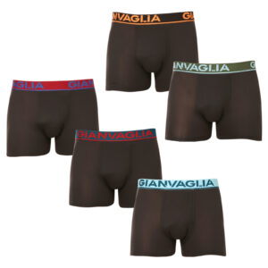 5PACK pánské boxerky Gianvaglia černé (GVG-5010) M