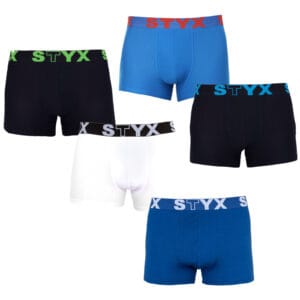 5PACK pánské boxerky Styx sportovní guma nadrozměr vícebarevné (5R9612817) 3XL