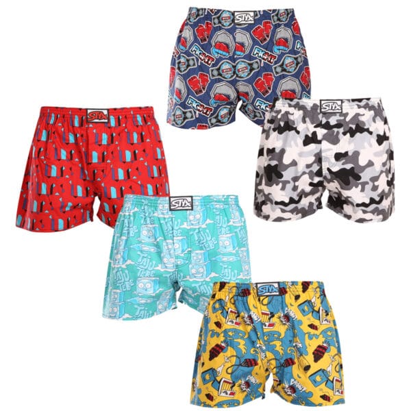 5PACK pánské trenky Styx art klasická guma vícebarevné (5A1476790) L