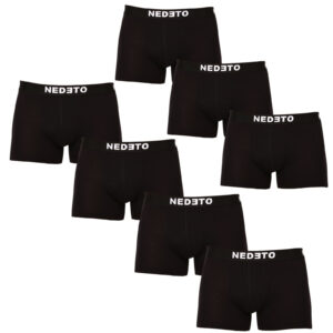 7PACK pánské boxerky Nedeto černé (7NB001-brand) XL