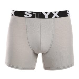 Pánské boxerky Styx long sportovní guma světle šedé (U1062) L