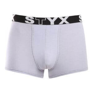 Pánské boxerky Styx sportovní guma světle šedé (G1062) S