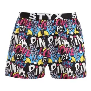 Pánské trenky Styx art sportovní guma Pink Bubble (B1058)  M