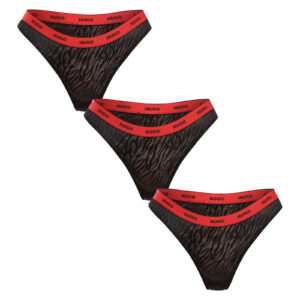 3PACK dámská tanga HUGO vícebarevná (50523829 002) XXL