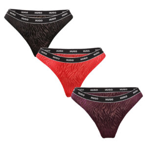 3PACK dámská tanga HUGO vícebarevná (50523829 961) XXL